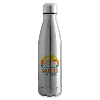 Cruise Ship Calories Don't Count On Vacation - Insulated Water Bottle - silver - Right