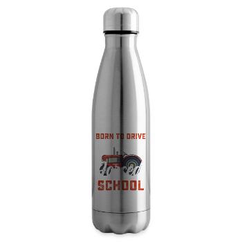 Born To Drive Tractors Forced To Go To School - Insulated Water Bottle - silver - Right