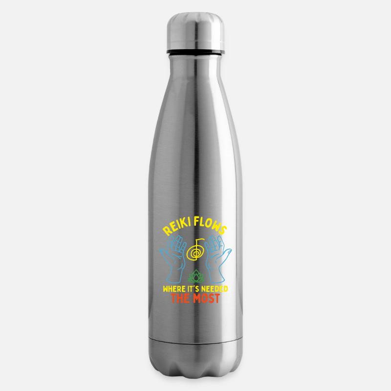 Reiki Flows Where It's Needed The Most - Isolierflasche - Lightsilver