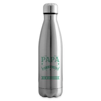 Papa Humour Cadeau Fête Des Pères - Bouteille isotherme - argent clair - Droite