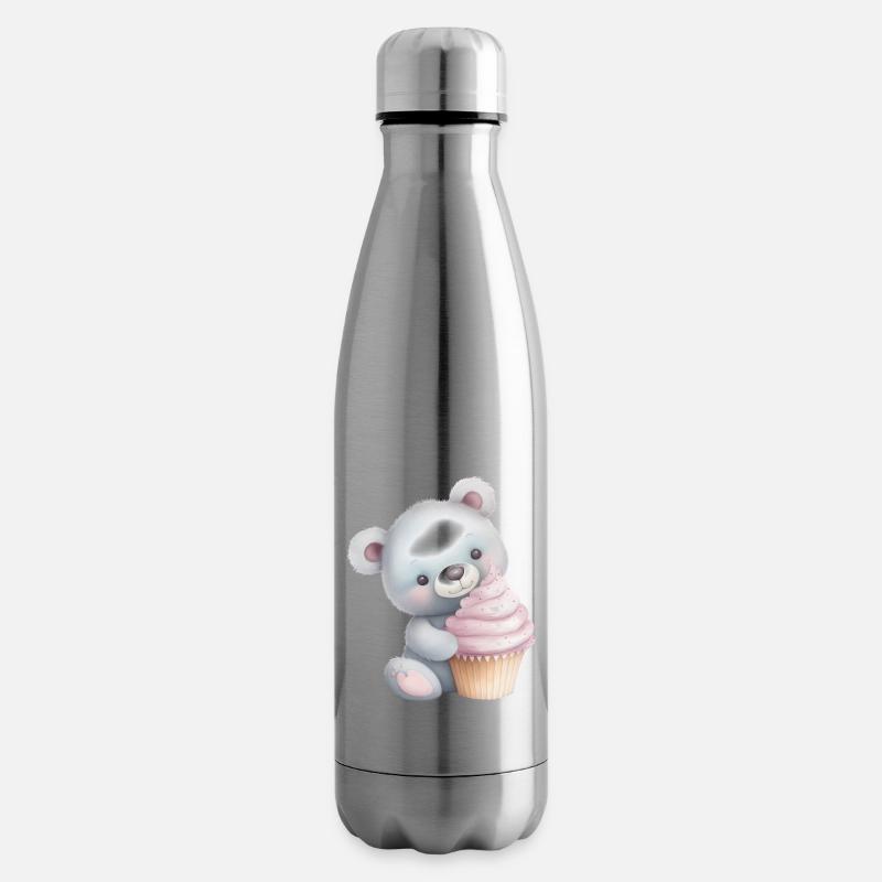 Teddy Bär Cupcake - Isolierflasche - Lightsilver