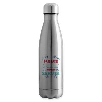 Fête Des Mères Mamie Humour Mémé - Bouteille isotherme - argent clair - Droite