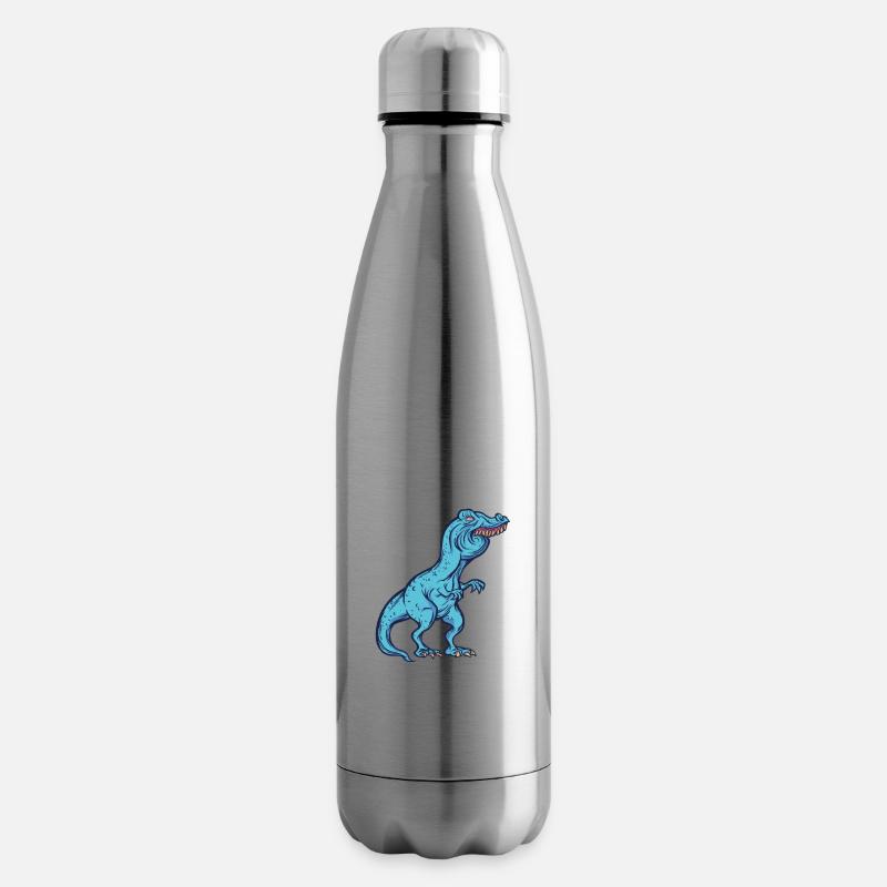 TRex Meme Dinosaur avec Overbite Steffen avec ph - Bouteille isotherme - argent clair