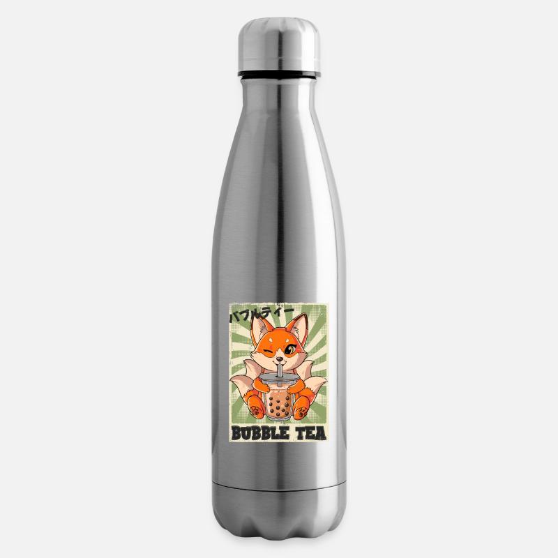 Boba Tea Kitsune Bubble Tea - Isolierflasche - Lightsilver