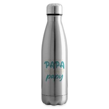 Drôle Fête Des Pères Papa Papy - Bouteille isotherme - argent clair - Droite