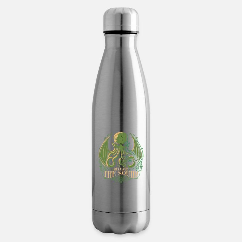 Cthulhu Release The Squid, Cosmic Horror Cthulhu - Isolierflasche - Lightsilver