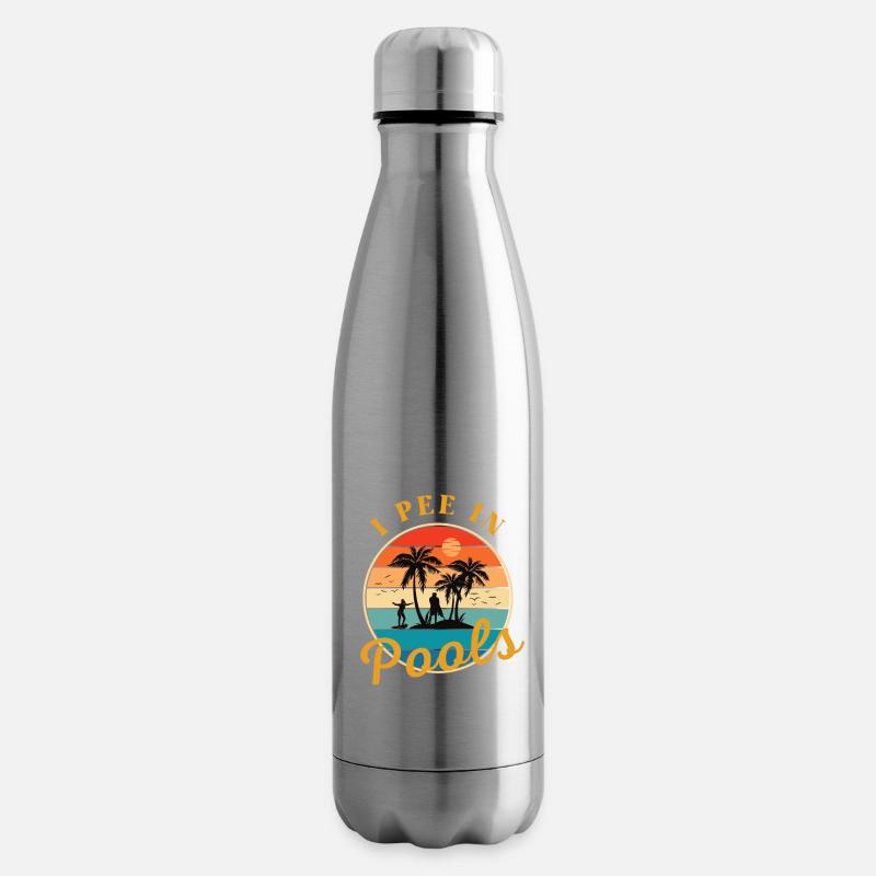 Je fais dans les piscines drôle je fais dans les piscines - Bouteille isotherme - argent clair