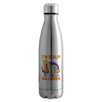 Ich bin wirklich Diggin Halloween Bagger Kürbis - Isolierflasche - Lightsilver - Rechts