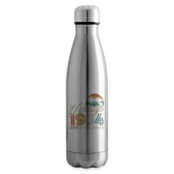 Vintage 1934 Birthday Gift 89/90 Years - Insulated Water Bottle - silver - Right