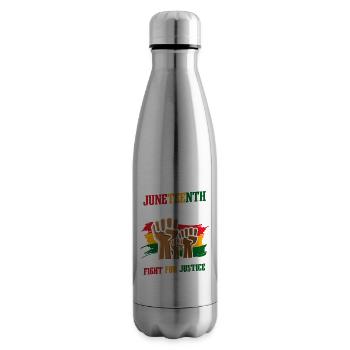 Black History Freedom Day Juneteenth - Insulated Water Bottle - silver - Right