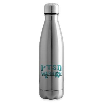 PTSD Warrior | Posttraumatic Stress Disorder - Insulated Water Bottle - silver - Right