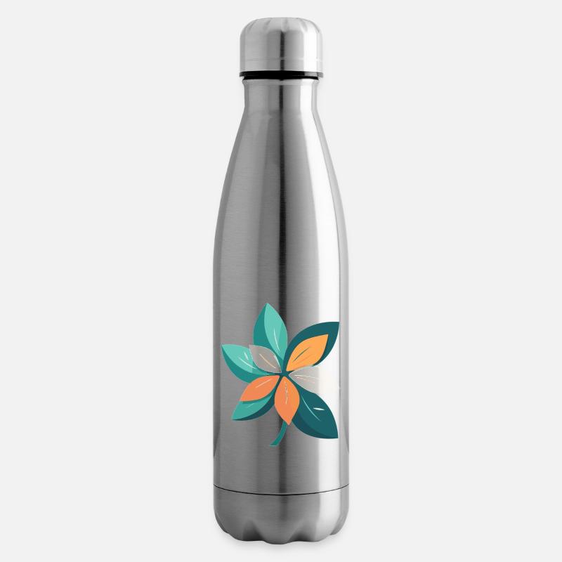 Fleur de jasmin dans le style dessin animé - Bouteille isotherme - argent clair