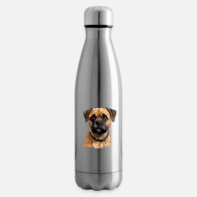 Hund Border Terrier - Isolierflasche - Lightsilver