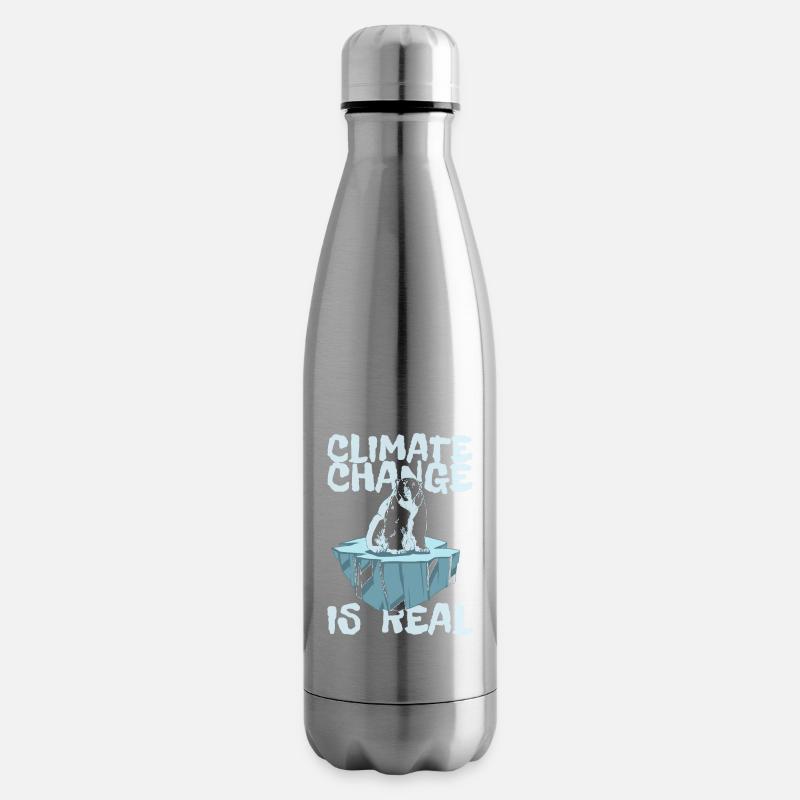 CLIMATE CHANGE IS REAL - Klimawandel Klimaschutz - Isolierflasche - Lightsilver