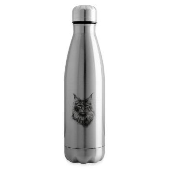 Maine coon Katzenbesitzer Geschenk Katzenhalter - Isolierflasche - Lightsilver - Rechts