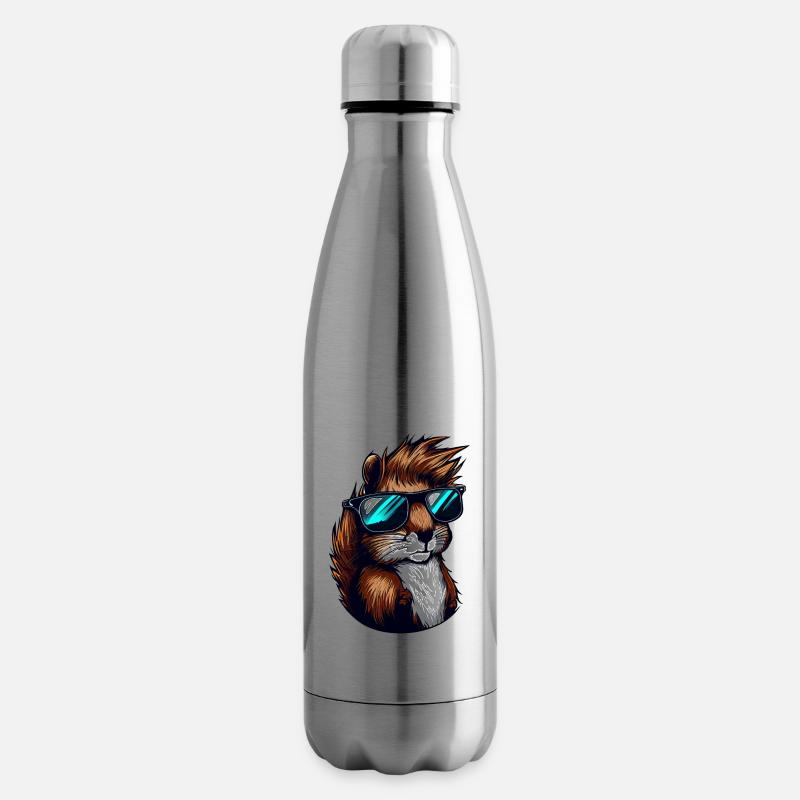 Cooles Eichhörnchen mit Sonnenbrille – Stylisch - Isolierflasche - Lightsilver
