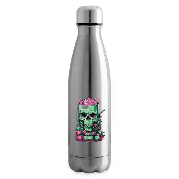 Skull Candy Gothic Pastel for Dia de Muertos - Insulated Water Bottle - silver - Right
