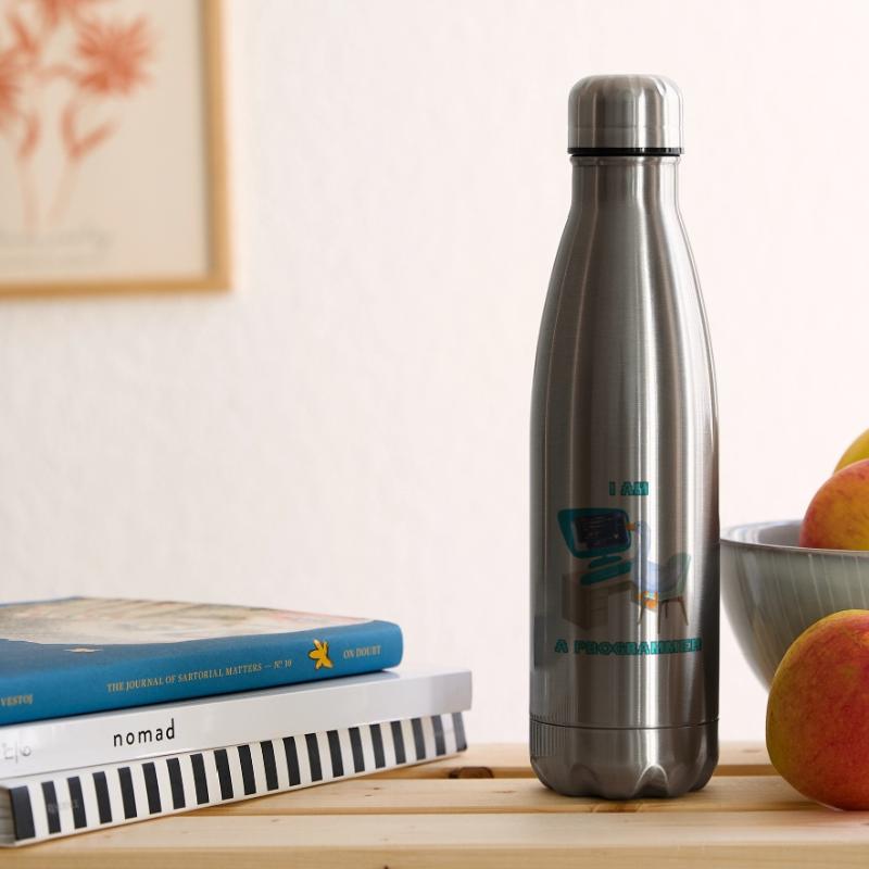 A Programmer Duck, a Fun Design for Programmers Insulated Water Bottle