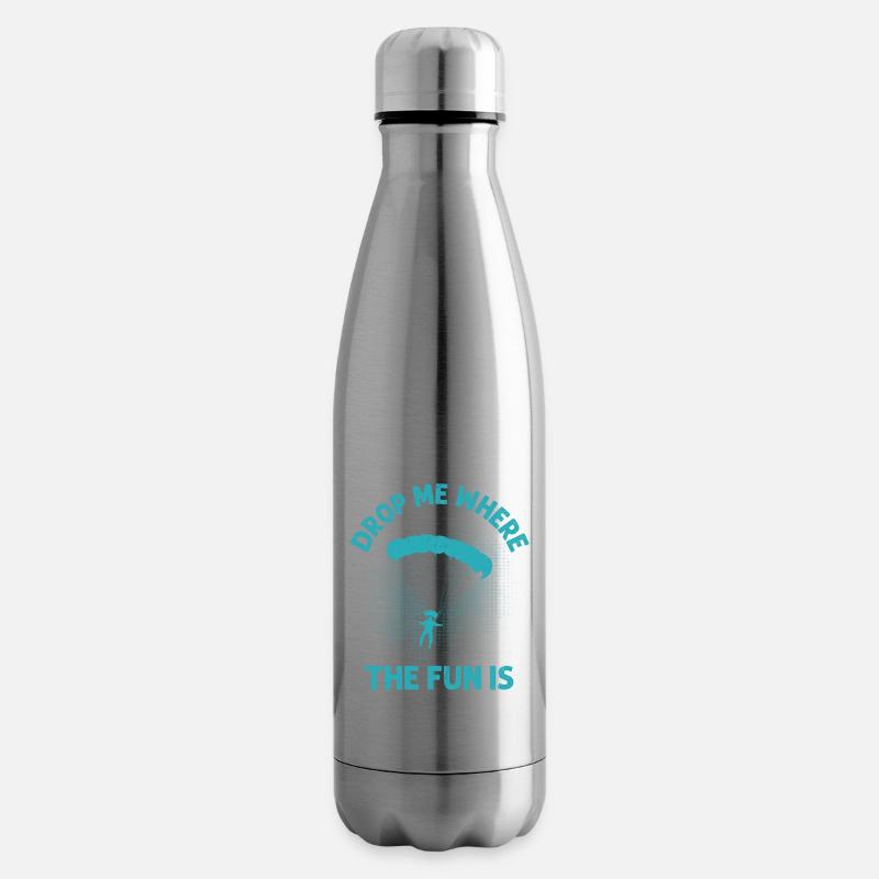 Drop Me Where The Fun Is Parachute Skydiver - Isolierflasche - Lightsilver