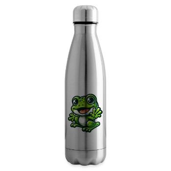 Frog Comic Cute Frog - Insulated Water Bottle - silver - Right