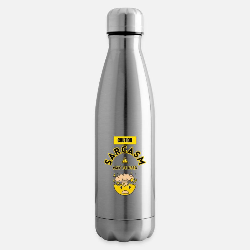 Sarcasm may be used warning - Insulated Water Bottle - silver