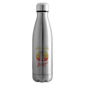 Dirt Bike Enthusiast Inspirational Quote Motocross - Insulated Water Bottle - silver - Right