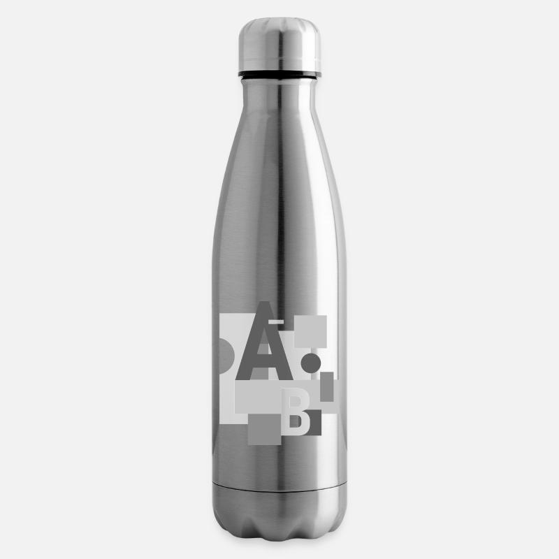 Image abstraite avec les lettres A et B - Bouteille isotherme - argent clair
