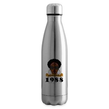 Black Queens Born in 1988 turn 36 and Look - Insulated Water Bottle - silver - Right