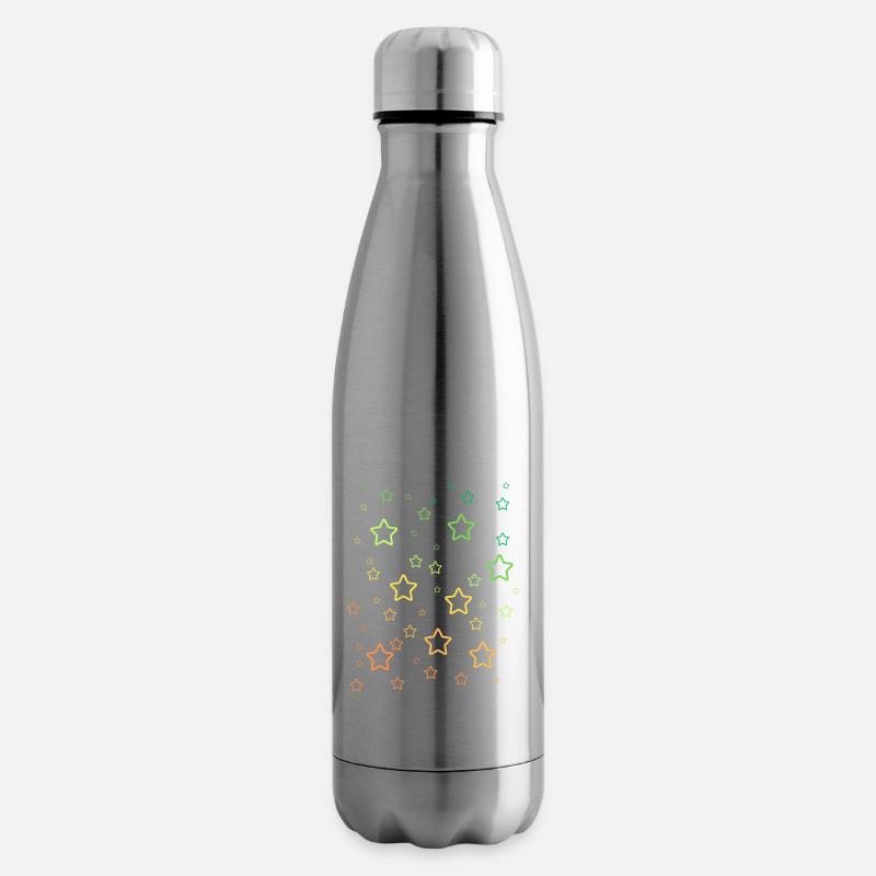 Regenbogen-Sterne - Isolierflasche - Lightsilver