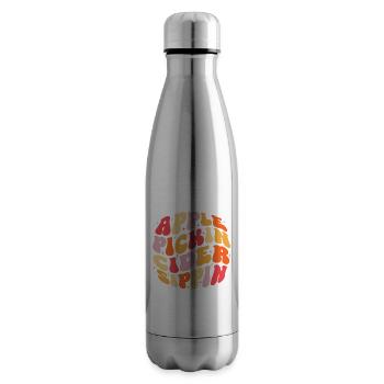 Apple Pickin Cider Sippin Groovy Apple Cider - Insulated Water Bottle - silver - Right