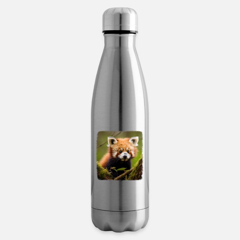 Rote Pandas realistic Roter Panda - Isolierflasche - Lightsilver