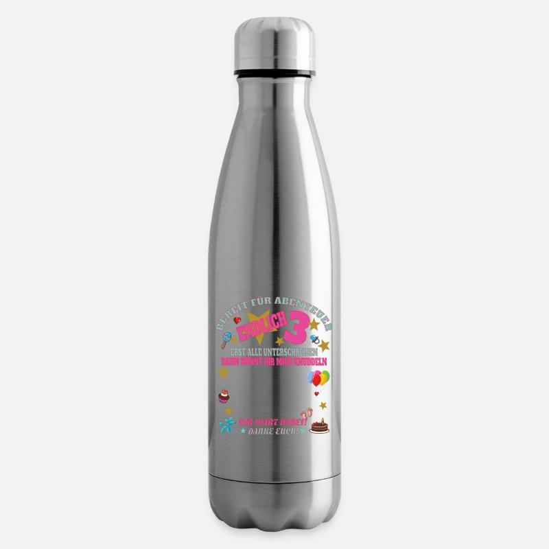 3. Geburtstag Junge Gästebuch Mädchen - Isolierflasche - Lightsilver