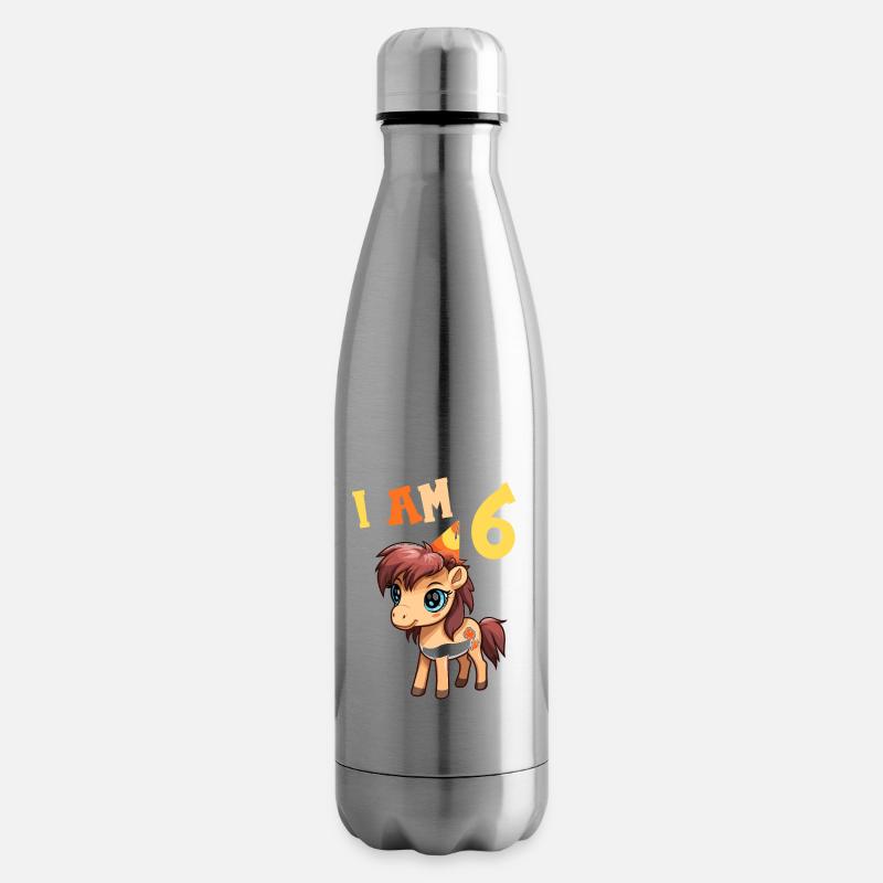 Ich bin 6 Jahre alt Pferde Pferd 6. Geburtstag - Isolierflasche - Lightsilver