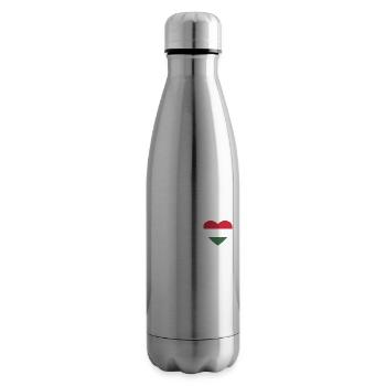 Cœur drapeau Hongrie - Bouteille isotherme - argent clair - Droite