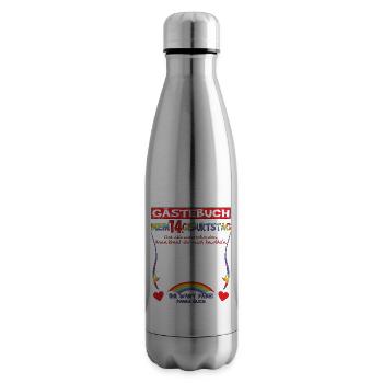 14th Birthday Girl & Boy Guestbook - Insulated Water Bottle - silver - Right