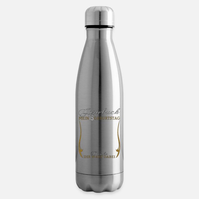 15. Geburtstag Mädchen & Junge Gästebuch - Isolierflasche - Lightsilver
