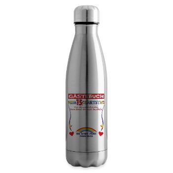 Livre d’or 15e anniversaire fille et garçon - Bouteille isotherme - argent clair - Droite
