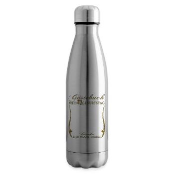 17th Birthday Girl & Boy Guestbook - Insulated Water Bottle - silver - Right