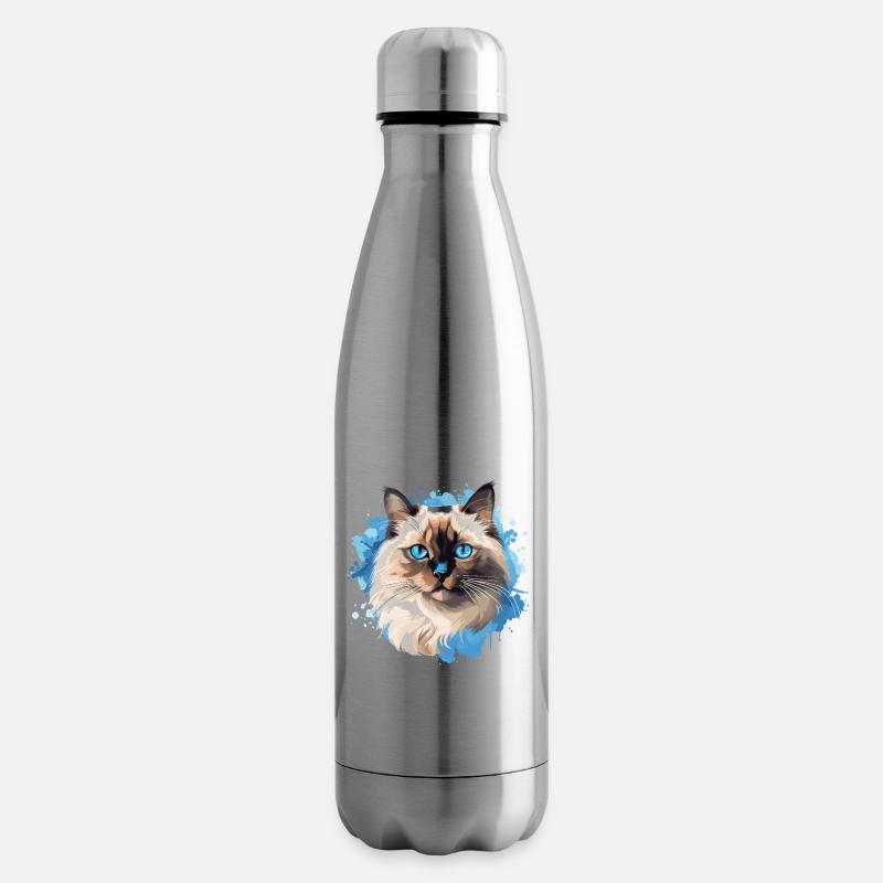 Birman Cat Birma Katze - Isolierflasche - Lightsilver