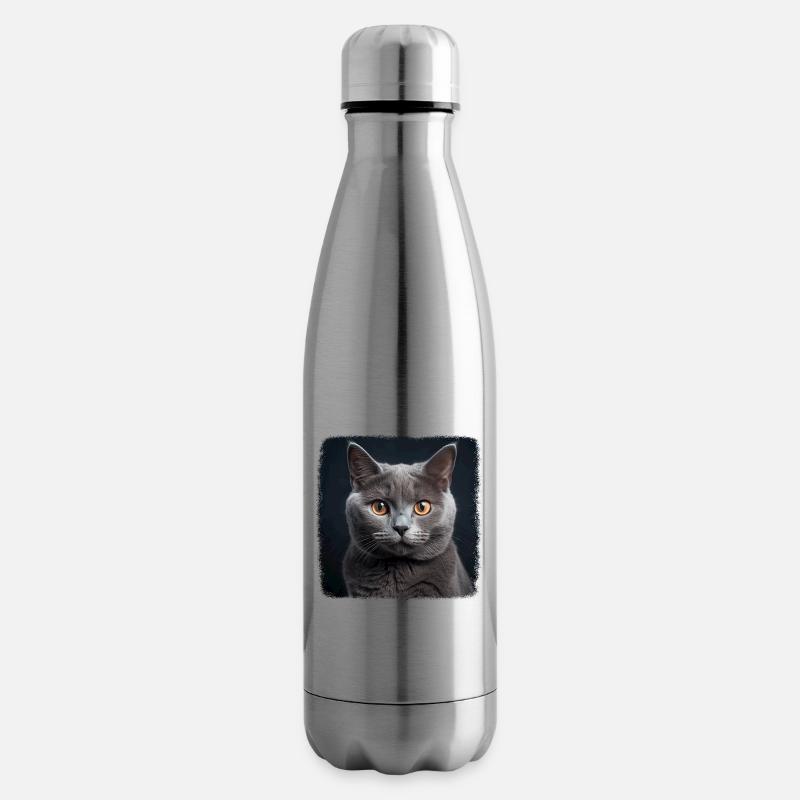 Chartreux Cat Kartäuser Katze - Isolierflasche - Lightsilver