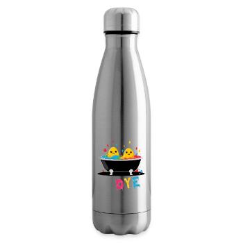 Funny Egg Dyeing Colors for Easter Artist - Insulated Water Bottle - silver - Right