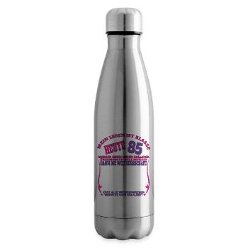 85th Birthday Man and Woman Guestbook - Insulated Water Bottle - silver - Right
