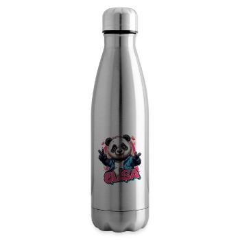 ELISA - Beautiful Girl Name with Cool Panda - Insulated Water Bottle - silver - Right