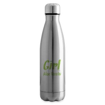 a Girl Who Loves Aloe Vera Medicinal Plant - Insulated Water Bottle - silver - Right