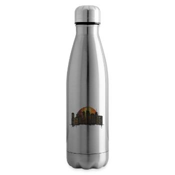 Urban sunset, big city flair - Insulated Water Bottle - silver - Right