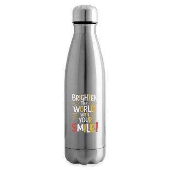 Light up the world with your smile - Insulated Water Bottle - silver - Right
