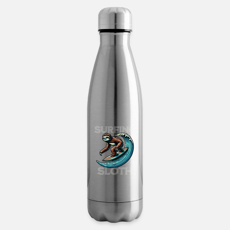 Surfing Sloth - Isolierflasche - Lightsilver
