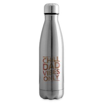 Chill Dad Vibes Only Relaxed Vibes - Insulated Water Bottle - silver - Right