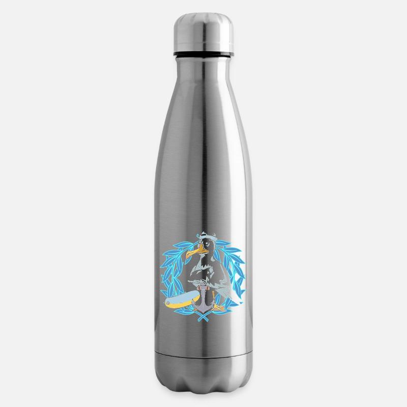 Möwe Möwen Seefahrer Seemänner Lorbeer Matrose - Isolierflasche - Lightsilver