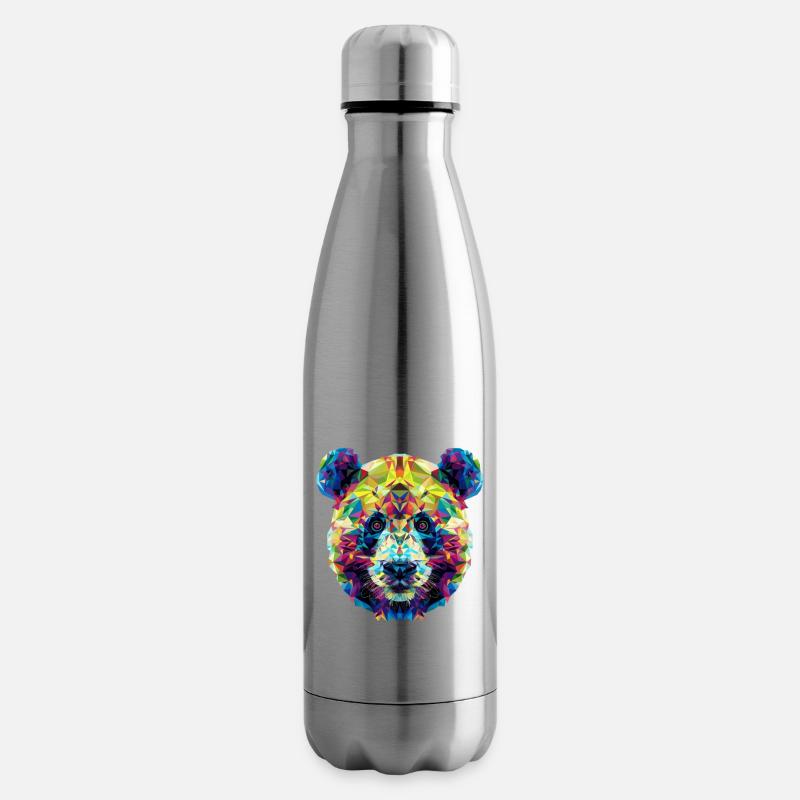 Geometric Panda - Isolierflasche - Lightsilver